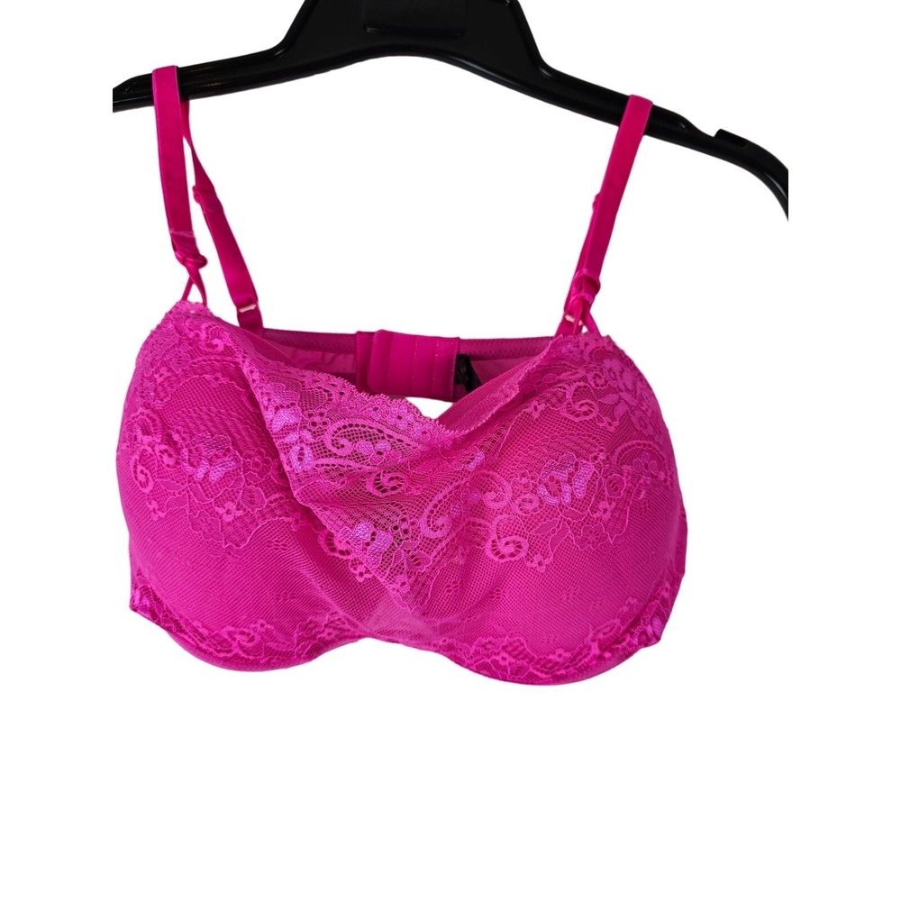 Smart & Sexy Pink Lace Padded Underwire‎ Bra Size 38D Good Condition